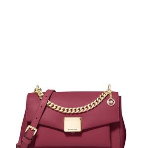 Micheal kors LITA medium leather crossbody bag, mulberry
